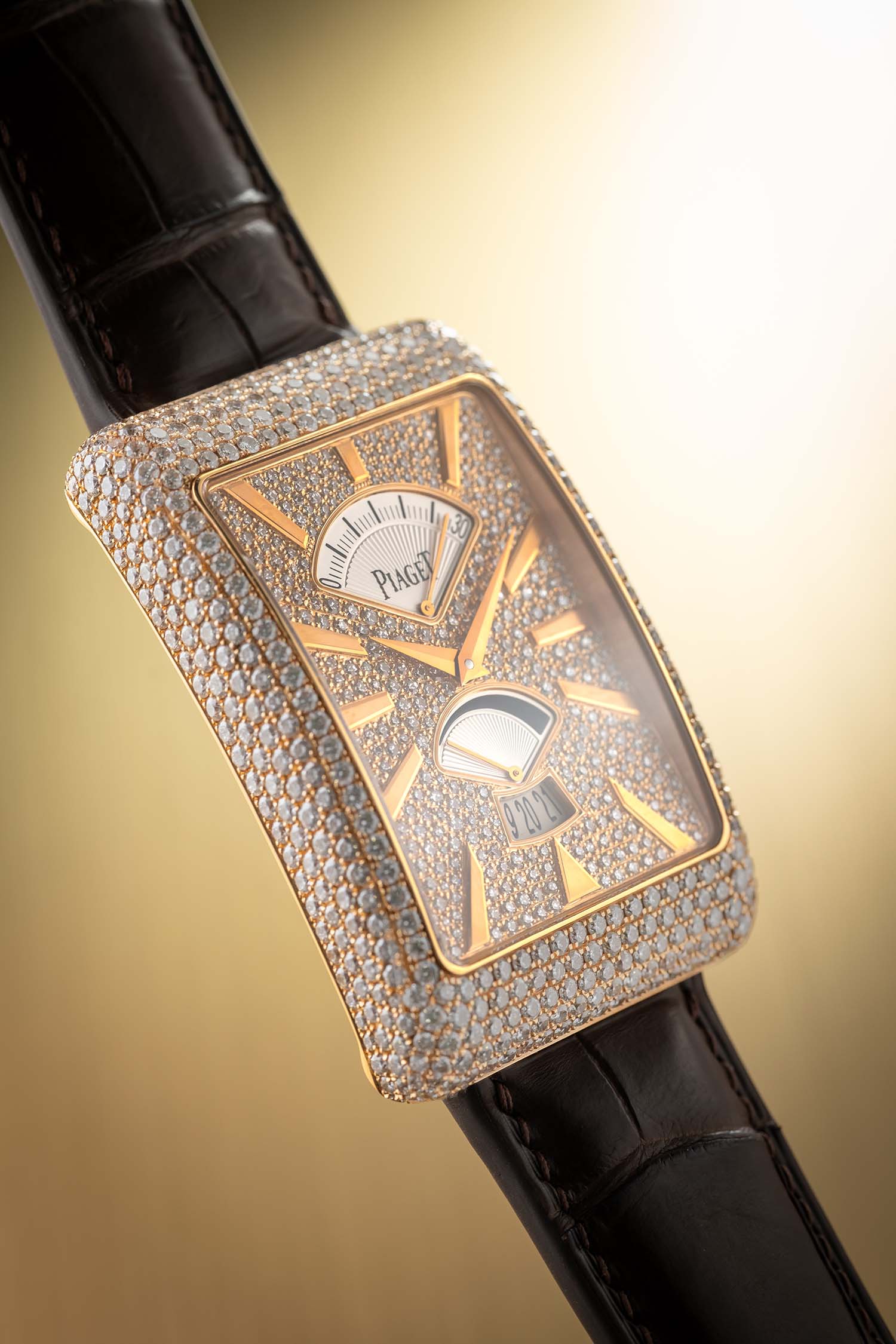 Piaget Black Tie Rose Gold Diamonds Date Retrograde Seconds for sale